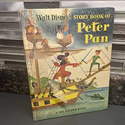 Vintage Walt Disney's Story Book Of Peter Pan A Big Golden Book 1953 • $24.99