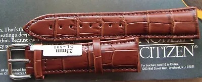 £8.99 • Buy 23mm Croco Brown Leather Watch Strap Band Fits Citizen 23P Fits Cartier