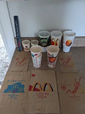 Vintage McDonalds Cup Paper Bag Super Size Disney World Inspector Gadget Canada • $30