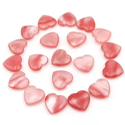 30pcs Charms Cherry Quartz Crystal Heart Gemstone No Hole Healing Stone Crafts • $11.78