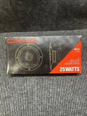 $30 • Buy Vintage Craig SG210 Pair  5” Speakers Dual Cone Flush Mount 25w 1992 NOS UNSED!