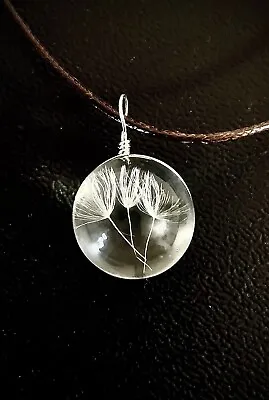 Resin Dandelion Seeds Cord Necklace Jewellery • £4.79