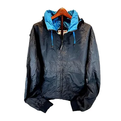 McGregor Windbreaker Anti Breeze Jacket Mens 2 XLT Vintage 1990s Black Blue • $19.94