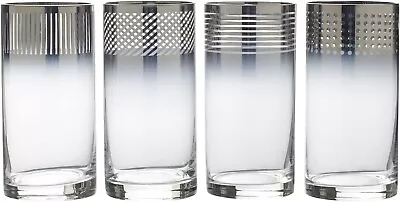 Mikasa Cheers Metallic Ombre Highball Glass Set Of Four - New In Box • $89.99