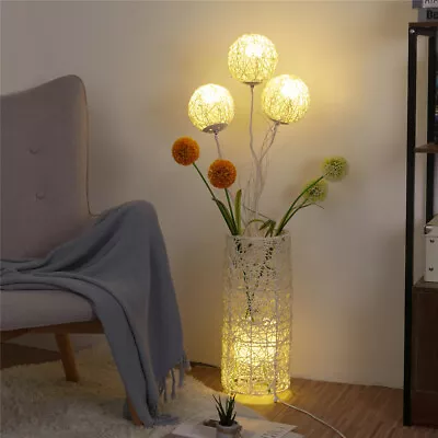 £50.99 • Buy Wedding Decorative Rattan Lamp Floor Standing Flower Light Living Room Bedroom 