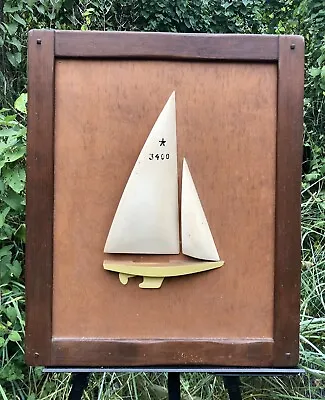 Vintage International Star Class Carved Full Sail Half Model Pegged Frame 1955 • $495