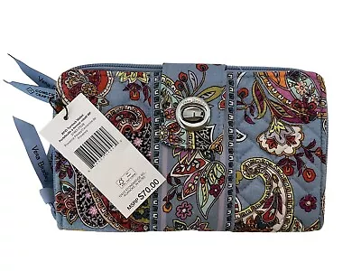 NWT Vera Bradley RFID Turnlock Wallet Recycled Cotton Provence Paisley/SRP$70 • $40