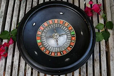 Rare Vintage 16” Professional Grade Black Wood Roulette Wheel 15¾” • $525