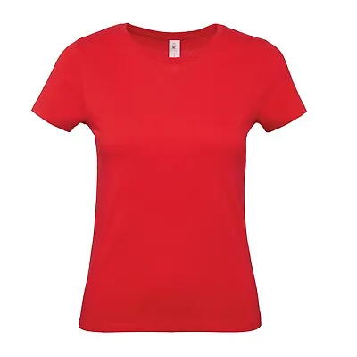 Women Soft Cotton T-Shirt Ladies Crew Neck Short Sleeve Top Feminine Fit B&C 150 • £6.70
