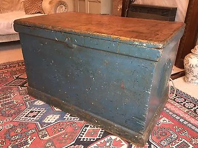 Antique Fitted Pine Carpenters Tool Chest Coffee Table • £295