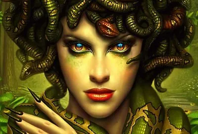 Giclee  Art Wall Decor Medusa Fantasy  Picture Printed Canvas Painting • $9.99