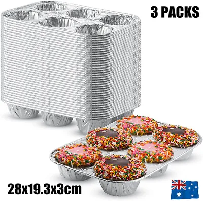 3x Foil Aluminum Muffin Pan Chocolate Cake Cookie Cupcake Baking Mold Mould Tray • $9.90