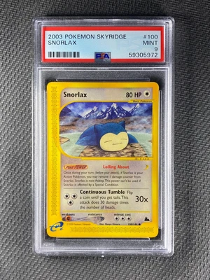 $15.50 • Buy Pokemon Card PSA 9 Mint Snorlax Skyridge 2003 Non Holo 100/144