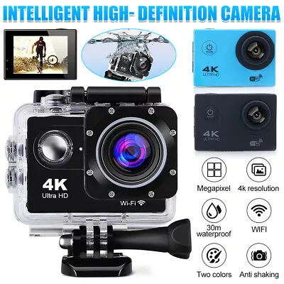 4K 16MP WIFI HD Action Camera Sport Diving Waterproof DV Video Go Car Cam Pro UK • £16.14