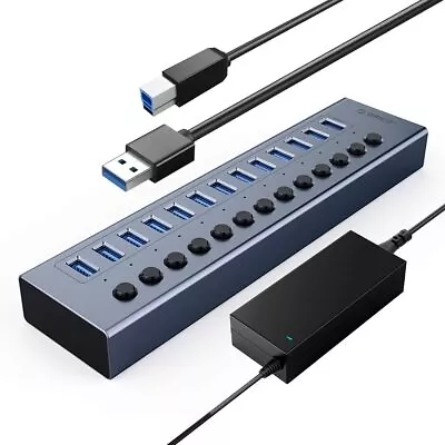 13 Port BC 1.2 Aluminum Alloy USB 3.0 Hub + Quick Charge With Individual Swit... • $82.95