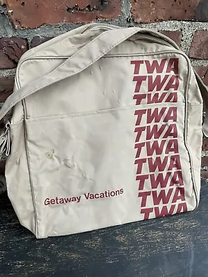 Vintage 1970’s TWA Trans World Airlines Carry On Bag Flight Bag RARE • $22