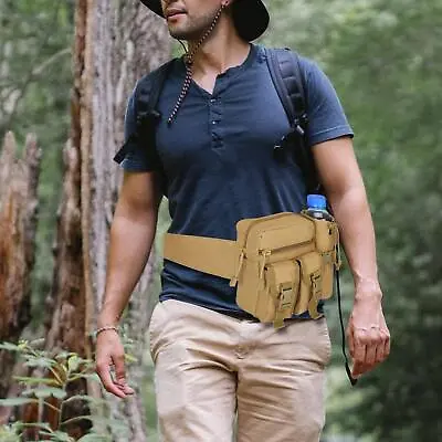 Waist Pack Bag Pouch Water Bottle Holder Fanny Pack For Camping Hunting Tool • £11.65