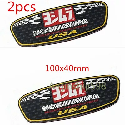 2pc Yoshimura USA Sticker Aluminium Heat-resistant Motorcycle Exhaust Pipe Decal • $7.03