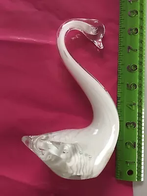 Murano Glass Pink Bird Swan White • $9