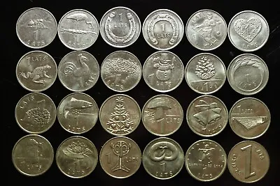 Full Set Latvia 1 Lat Special Design 24 Coins 1992-2013 XF-UNC • £136.59