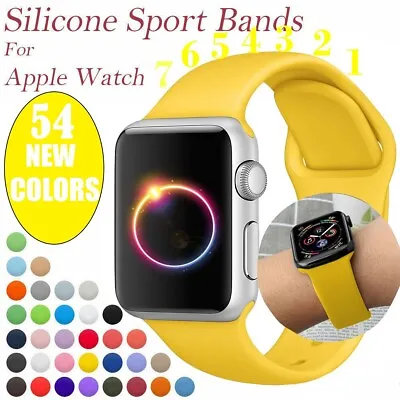 $8.83 • Buy Silicone Soft Wrist Watch Straps Sport Band Bracelet For IWatch Series 7 6 5 4 3
