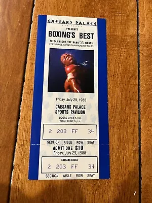 Full Unused Tickets Caesar's Palace Las Vegas Presents Boxing's Best 7/29/1988 • $9.99