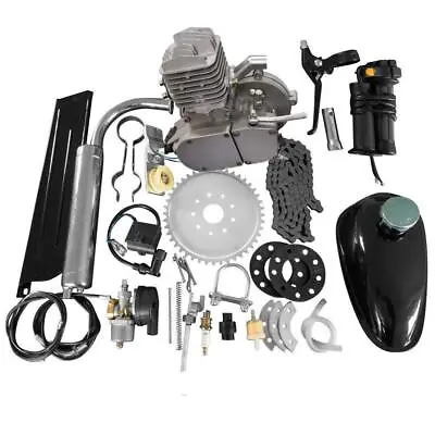 Updated 2 Stroke 80cc Motor Engine Kits For Motorized Bicycle Full Set Chrome US • $90.13