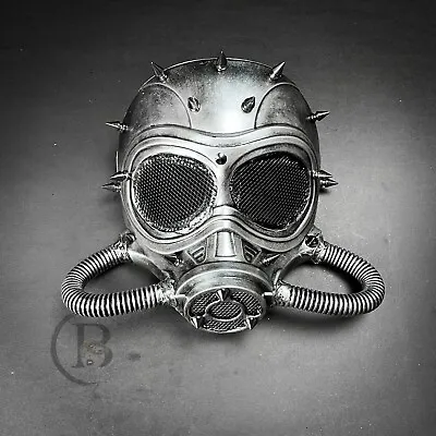 Halloween Steampunk Face Mask Masquerade Cosplay Mask Respirator Gas Mask Silver • $22.91