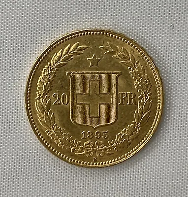 1895 B Switzerland 20 Francs Gold Coin • $475