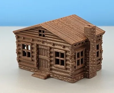 N-Scale - Miniature Log Cabin With 9 Windows With Panes - 1  X 1  X 1.5  1:160 • $8.95
