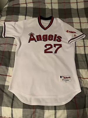 Majestic Los Angeles Angels Mike Trout 2016 TBTC 1973-78 Jersey Size 44 White • $300