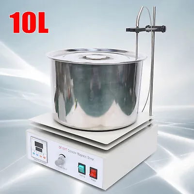 Magnetic Stirrer Water Bath Digital Dual Controls+Heating Plate + 10L Barrel • $275