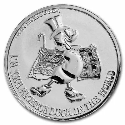 2022 Disney Scrooge Mcduck 1 Oz. 999 Silver Coin 2 Dollar Niue Uncle Scrooge NEW • $45.99