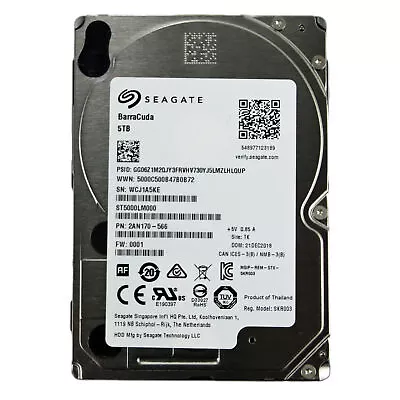 5TB Seagate BarraCuda ST5000LM000 25   Hard Drive SATA-3 Internal 128MB Cache • £153.28