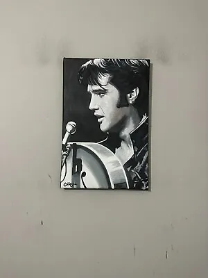 Elvis Presley King Of Rock N Roll Music 12 X18 Pop Art Painting Chris Cargill • $69.99