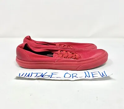 Men's VANS Authentic True Red Canvas Skate Shoes Sz 10 • $25