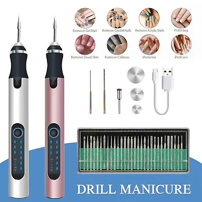 Electric Nail Acrylic File Drill Polishing Machine Manicure Pedicure Tool Set • $18.36