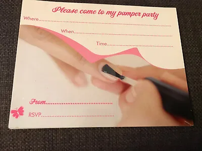 Pamper Party Invites ‘Please Come To My Pamper Party’ A6 Card Nail Polish • £1.50