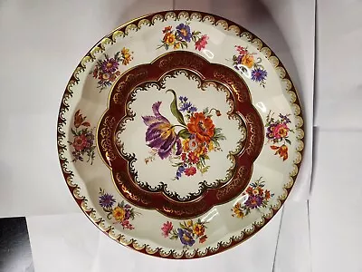 Daher Ware 1971 Floral Made England Metal Tin 11101 Vtg Red Gold Grannycore Boho • $13