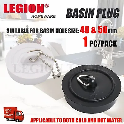 Multi Fit Plug Bath Sink 50mm Or 40 Mm Basin Easy Squeeze & Lift Combined Pack • $4.99