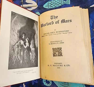 THE WARLORD OF MARS Edgar Rice Burroughs 1st EDITION  McClurg 1919  • $35