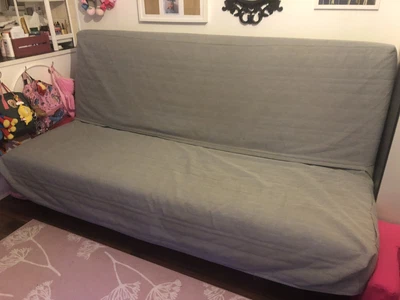 £60 • Buy IKEA Beddinge/Nyhamn Sofa Bed Cover With A Skirt Quilted Grey Colour 140x200