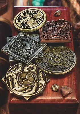 Cthulhu Mythical Coin Set | 5 Unique Metal Game Tokens / Collectible Coins • £14.99