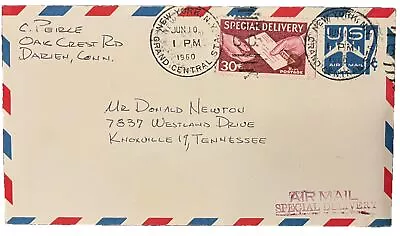 Airmail Special Delivery E21 On UC33 From CT To TN 1960. Very Fine Condition • $12