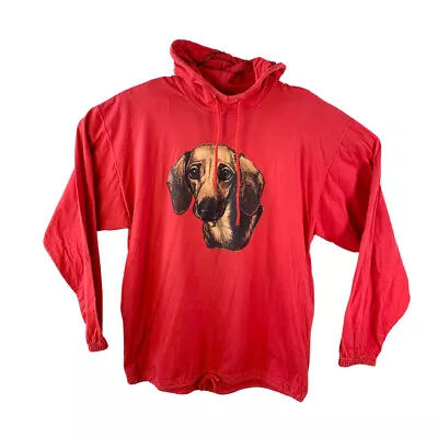 Vintage Dachshund Wiener Dog Sweatshirt Hoodie Large Made In USA Russell Tag • $19.99