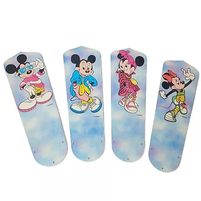 Vintage Disney Mickey And Minnie Mouse 4 Ceiling Fan Blades Parts 80s Fashion • $33.99