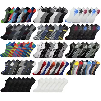 6 Pairs Mens Trainer Liner Ankle Socks Funky Designs Adults Sports 6-11 • £4.95