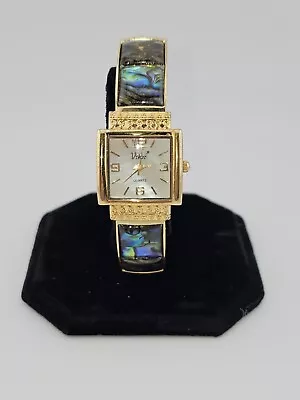 Vivani Quartz Ladies Fashion Watch With Abalone Inlay-Cuff   Needs A New Battery • $9.99