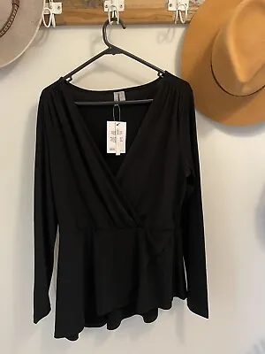 $11.50 • Buy Asos Curve-New- Black Blouse Long Sleeve Women's Top Shirt - Size UK 16 / EUR 44