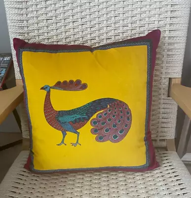 BNWT Liberty Of London Peacock Garden Velvet Cushion - Brand New Gift • £75